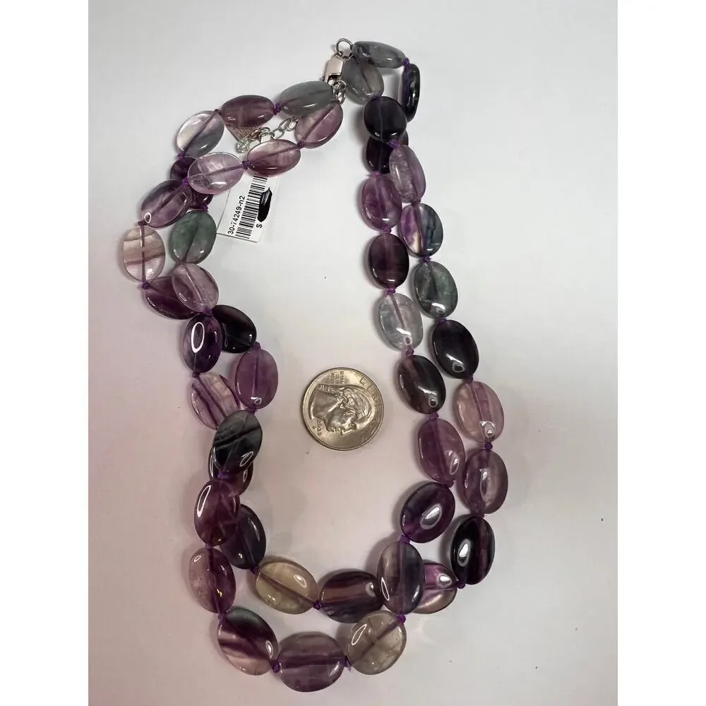 NEW Nate & Etan Fluorite knotted necklace with sterling silver clasp